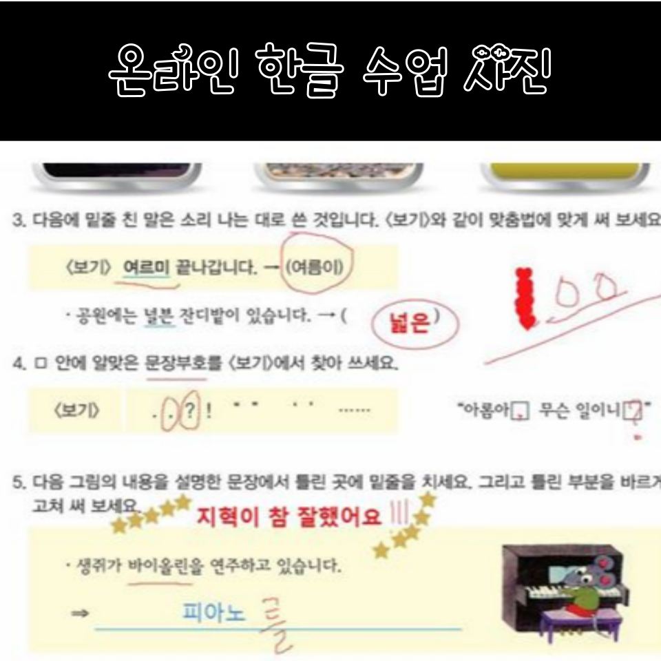 온라인 한글 수업 사진